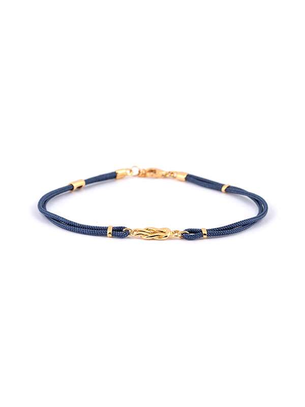 BRACCIALE CORDINO CON INFINITO IN ORO GIALLO 18KT