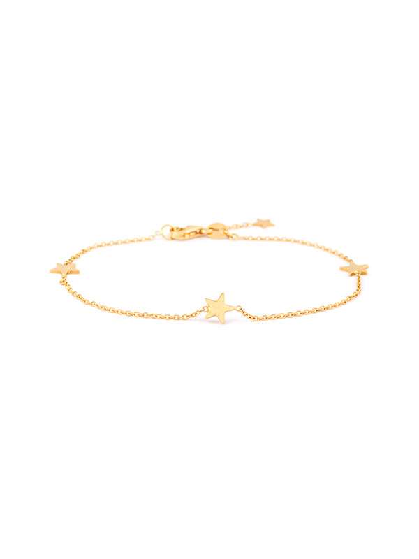 BRACCIALE CON 3 STELLE PIENE PICCOLE IN ORO GIALLO 18KT