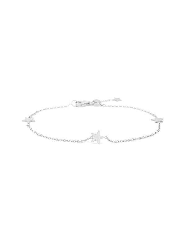 BRACCIALE CON 3 STELLE PIENE PICCOLE IN ORO BIANCO 18KT