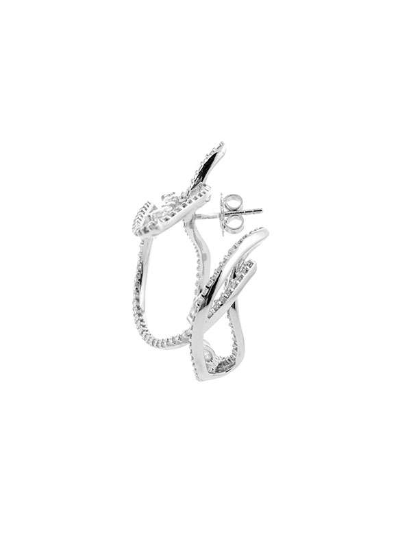 ORECCHINI INTRECCIO IN ORO BIANCO 18KT CON DIAMANTI