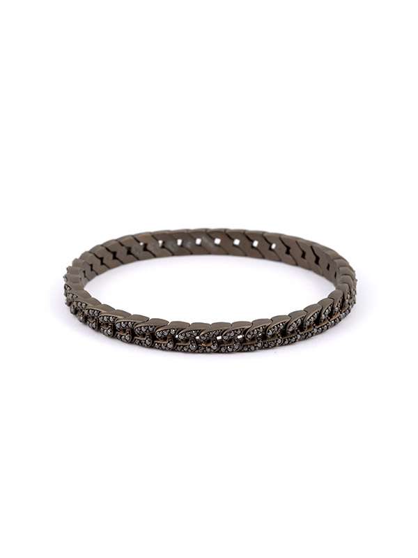 BRACCIALE GROUMETTE IN TITANIO CARBON CON DIAMANTI NERI