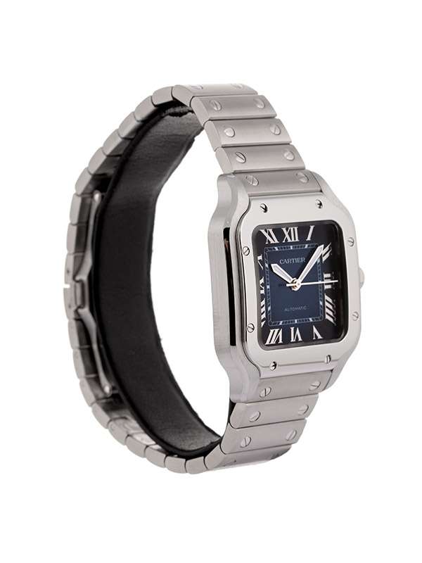 CARTIER SANTOS DE CARTIER MODELLO MEDIO BLU IN ACCIAIO REF. WSSA0063