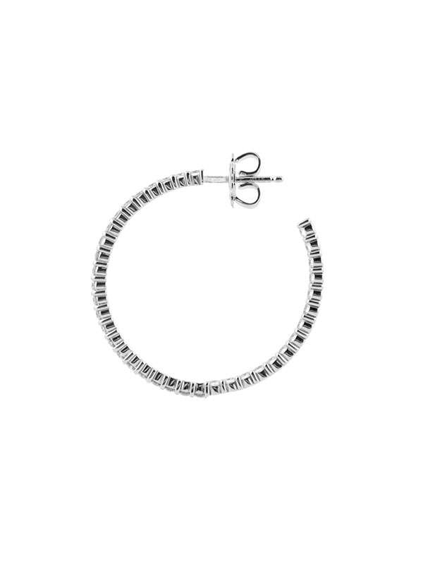 ORECCHINI CERCHIO IN ORO BIANCO 18KT CON DIAMANTI