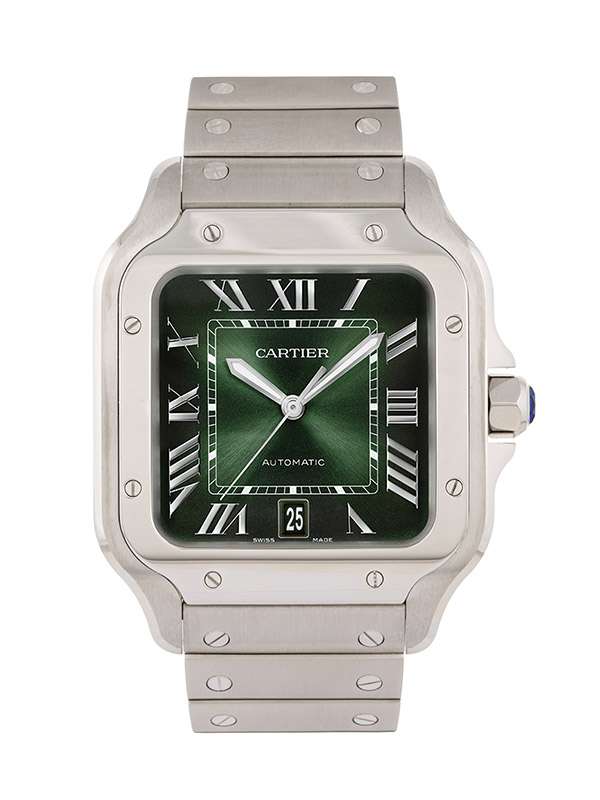CARTIER SANTOS DE CARTIER MODELLO GRANDE VERDE IN ACCIAIO REF. WSSA0062