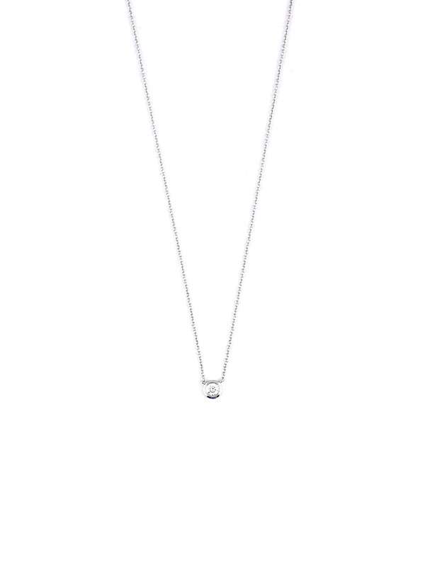 GIROCOLLO PUNTO LUCE IN ORO BIANCO 18KT CON DIAMANTE