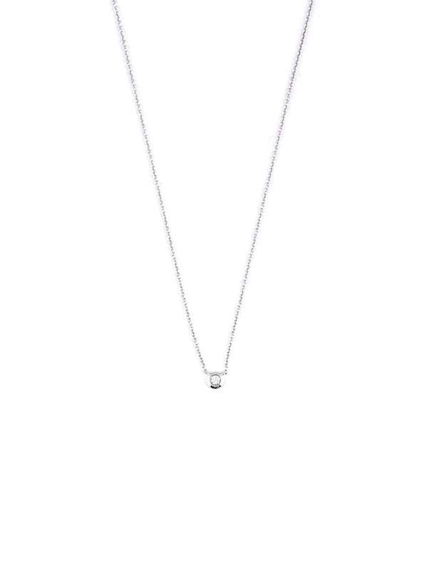 GIROCOLLO PUNTO LUCE IN ORO BIANCO 18KT CON DIAMANTE