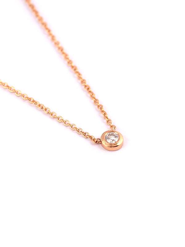 GIROCOLLO PUNTO LUCE IN ORO ROSA 18KT CON DIAMANTE