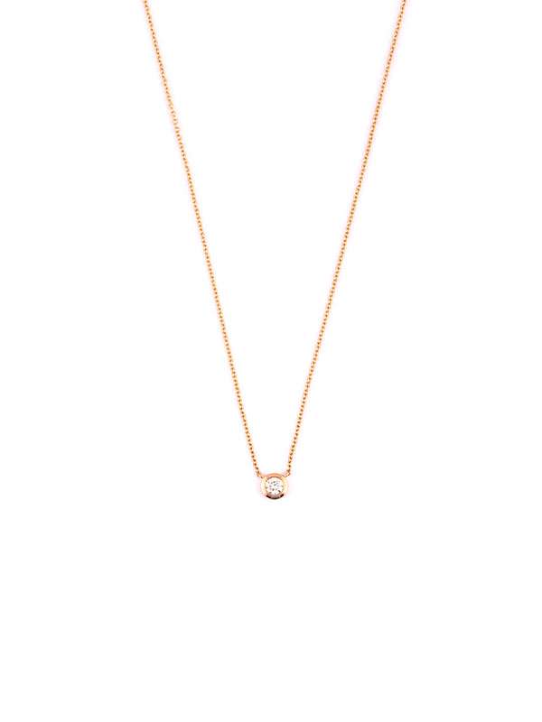 GIROCOLLO PUNTO LUCE IN ORO ROSA 18KT CON DIAMANTE