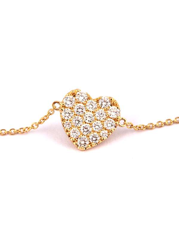 BRACCIALE IN ORO GIALLO 18KT CUORE CON DIAMANTI
