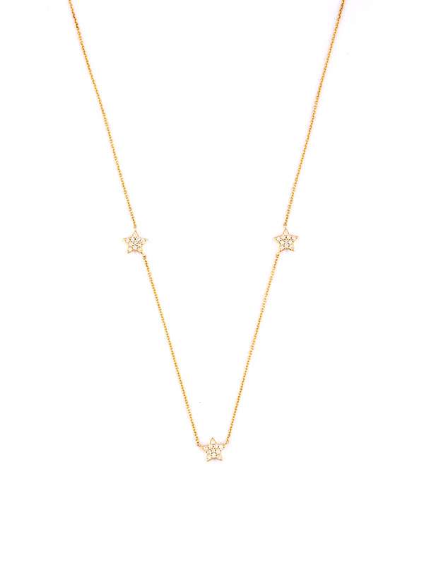 GIROCOLLO IN ORO GIALLO 18KT TRE STELLE CON DIAMANTI