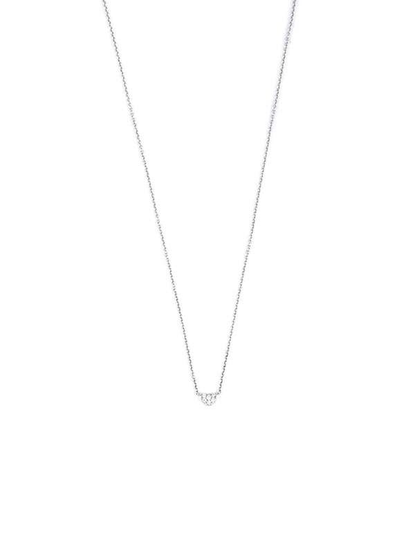 GIROCOLLO IN ORO BIANCO 18KT CUORE CON DIAMANTI