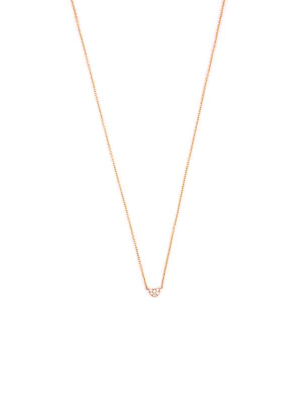 GIROCOLLO IN ORO ROSA 18KT CUORE CON DIAMANTI