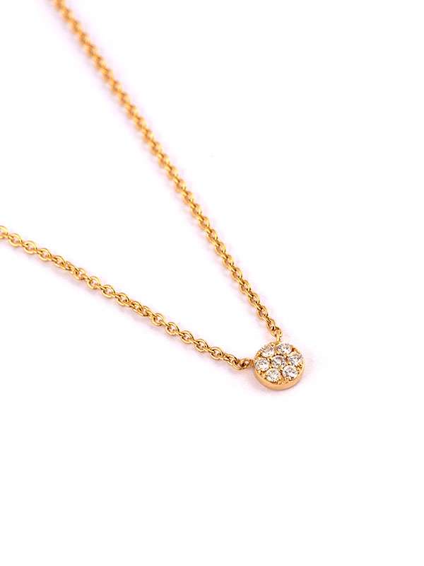 GIROCOLLO IN ORO GIALLO 18KT BOTTONCINO DI DIAMANTI