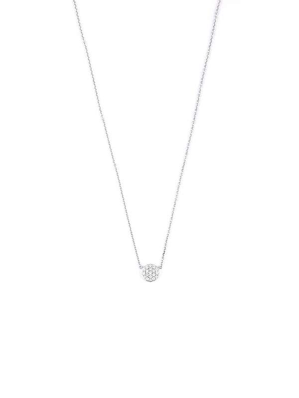 GIROCOLLO IN ORO BIANCO 18KT BOTTONCINO DI DIAMANTI