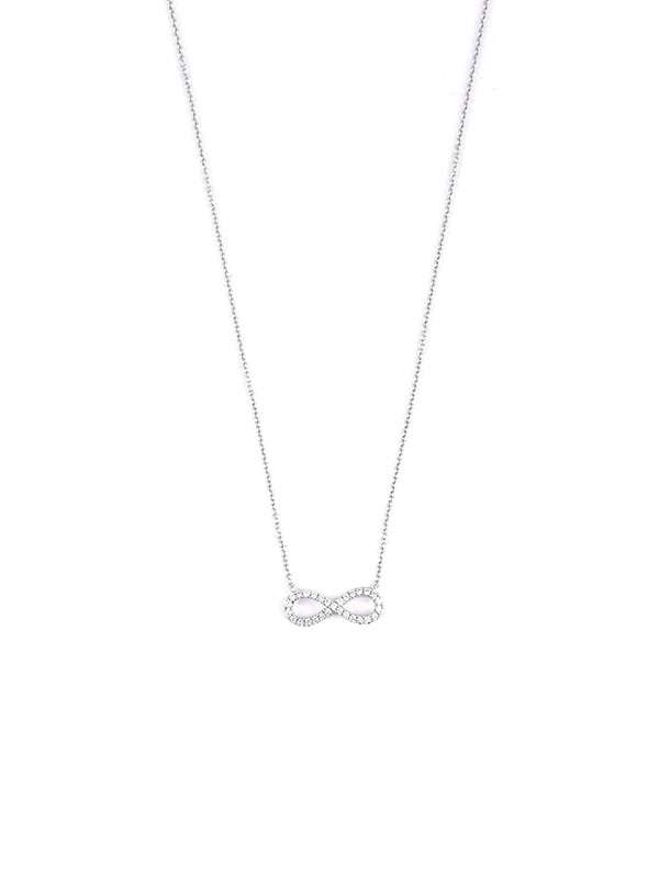 GIROCOLLO IN ORO BIANCO 18KT INFINITO CON DIAMANTI