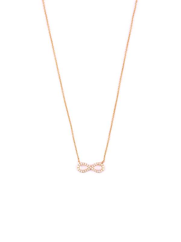 GIROCOLLO IN ORO ROSA 18KT INFINITO CON DIAMANTI