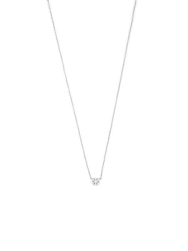 GIROCOLLO IN ORO BIANCO 18KT FIORE CON DIAMANTI