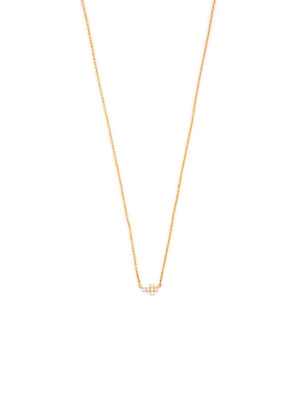 GIROCOLLO IN ORO GIALLO CROCE DI DIAMANTI