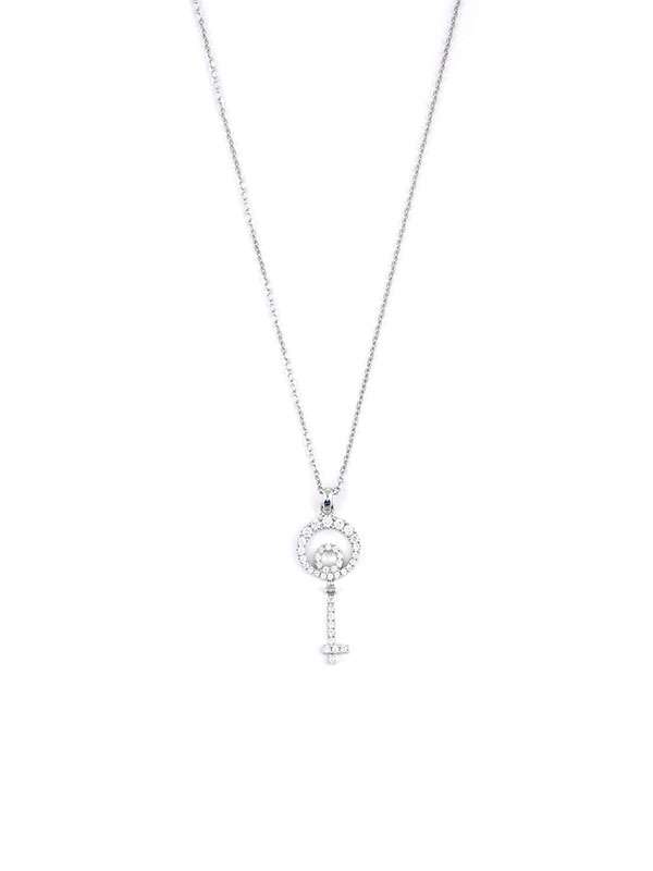 GIROCOLLO IN ORO BIANCO 18KT CHIAVE CON DIAMANTI