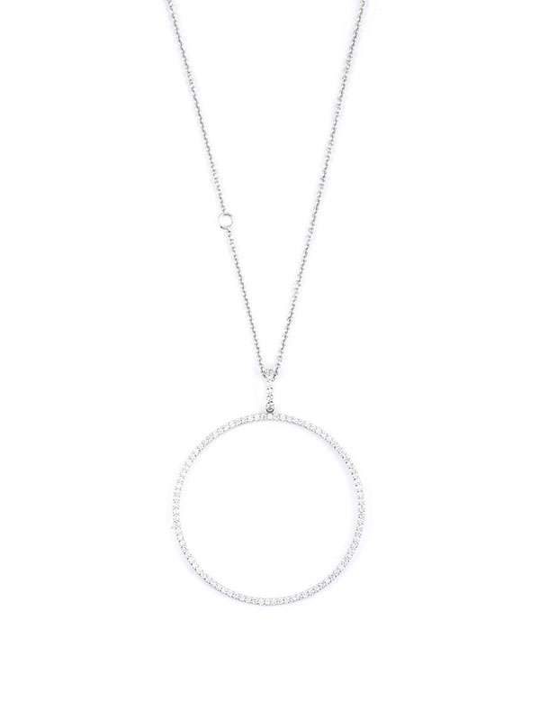 GIROCOLLO IN ORO BIANCO 18KT CERCHIO DI DIAMANTI