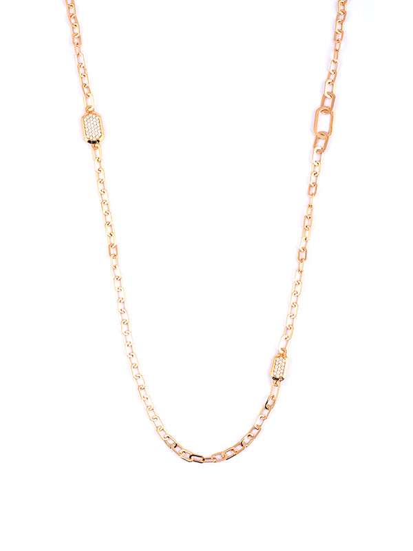 GIROCOLLO CATENA IN ORO ROSA 18KT INSERTI OVALI DI DIAMANTI