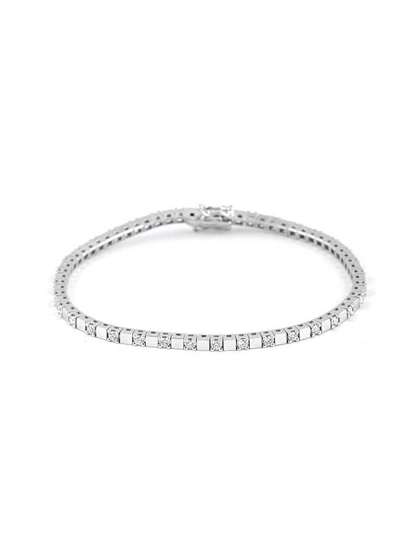 BRACCIALE IN ORO BIANCO 18KT SEGMENTI CON DIAMANTI