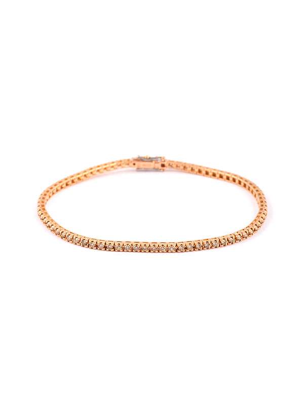 BRACCIALE TENNIS IN ORO ROSA 18KT CON DIAMANTI BROWN