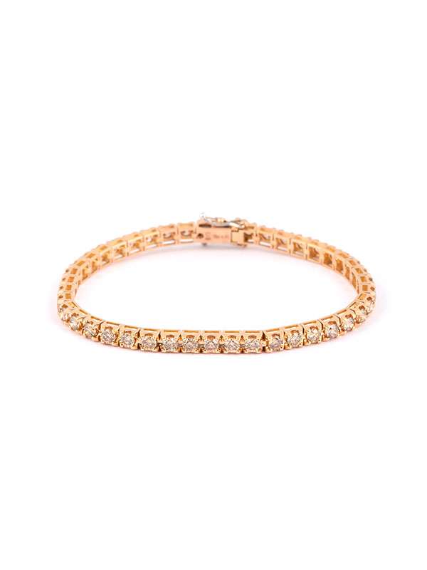 BRACCIALE TENNIS IN ORO ROSA 18KT CON DIAMANTI BROWN