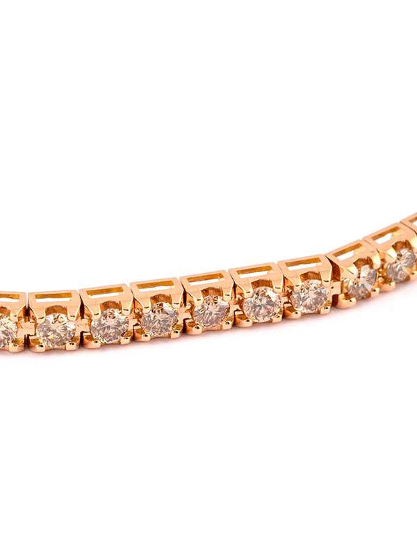 BRACCIALE TENNIS IN ORO ROSA 18KT CON DIAMANTI BROWN