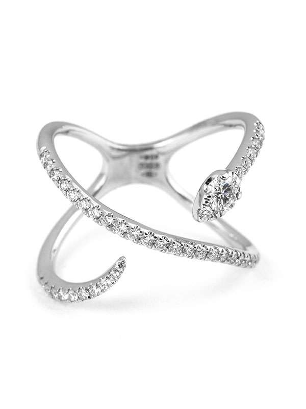 ANELLO SERPENTE IN ORO BIANCO 18KT CON DIAMANTI