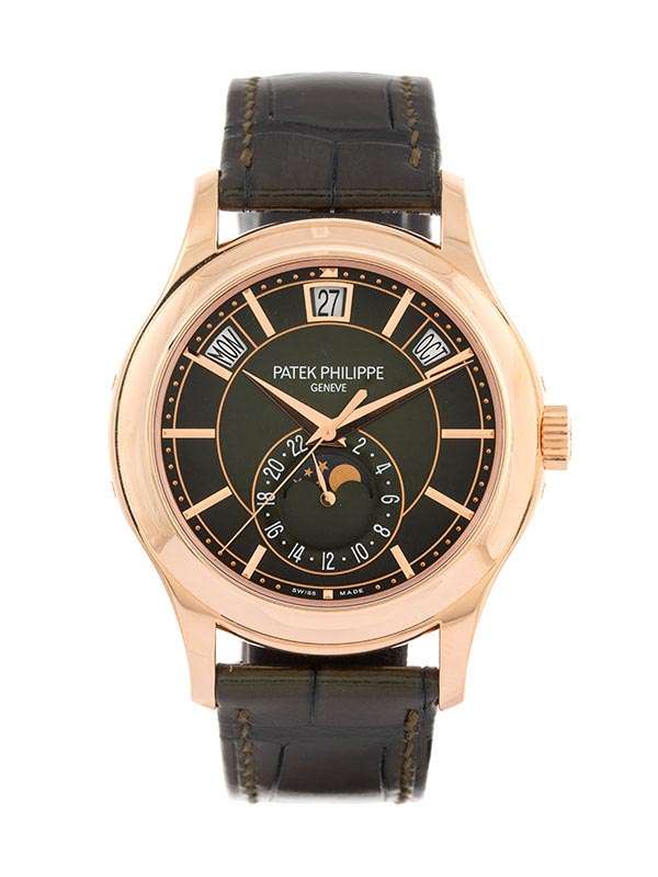 PATEK PHILIPPE ANNUAL CALENDAR OLIVE GREEN DIAL 40MM IN ORO ROSA 18KT REF. 5205R-011