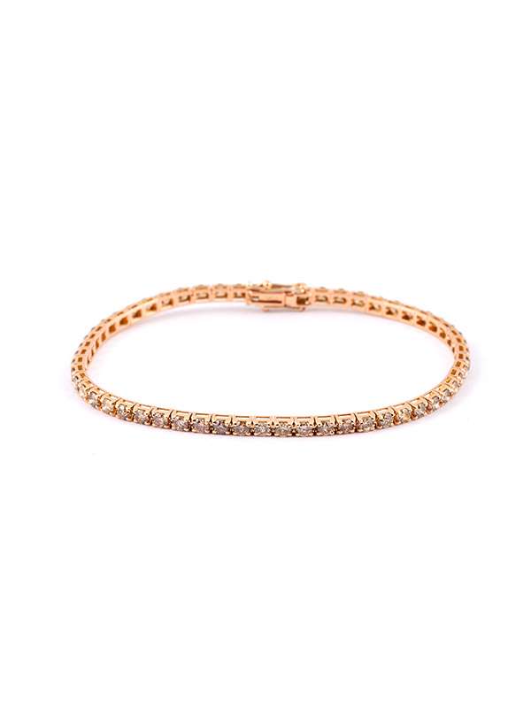 BRACCIALE TENNIS IN ORO ROSA 18KT CON DIAMANTI BROWN
