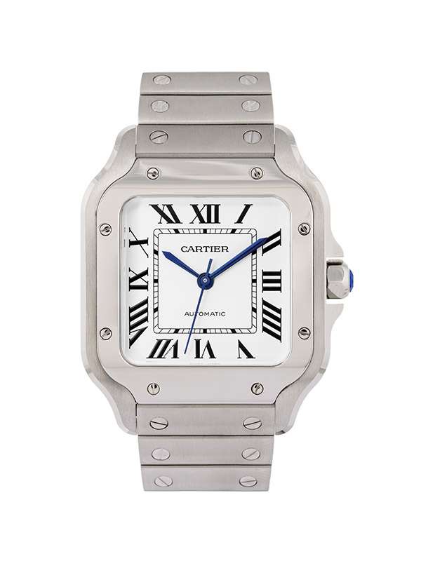 CARTIER SANTOS DE CARTIER MODELLO MEDIO ARGENTATO IN ACCIAIO REF. WSSA0029