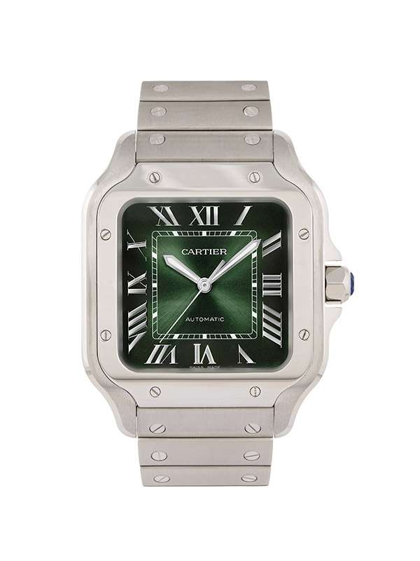 CARTIER SANTOS DE CARTIER MODELLO MEDIO VERDE IN ACCIAIO REF. WSSA0061
