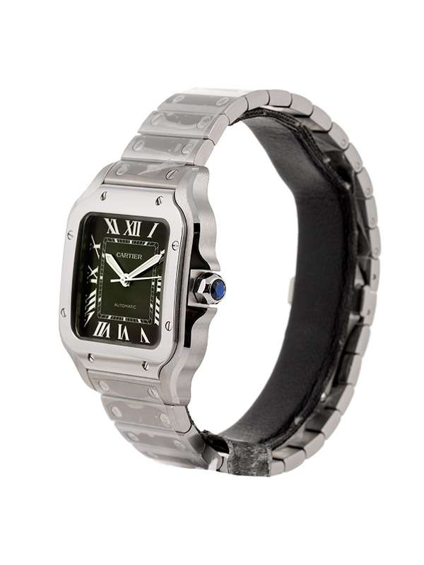 CARTIER SANTOS DE CARTIER MODELLO MEDIO VERDE IN ACCIAIO REF. WSSA0061