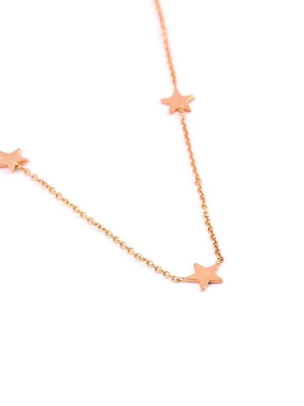 GIROCOLLO CON 5 STELLE PICCOLE PIENE IN ORO ROSA 18KT