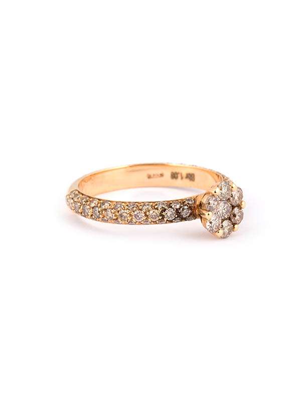 ANELLO IN ORO ROSA 18KT CON DIAMANTI BROWN