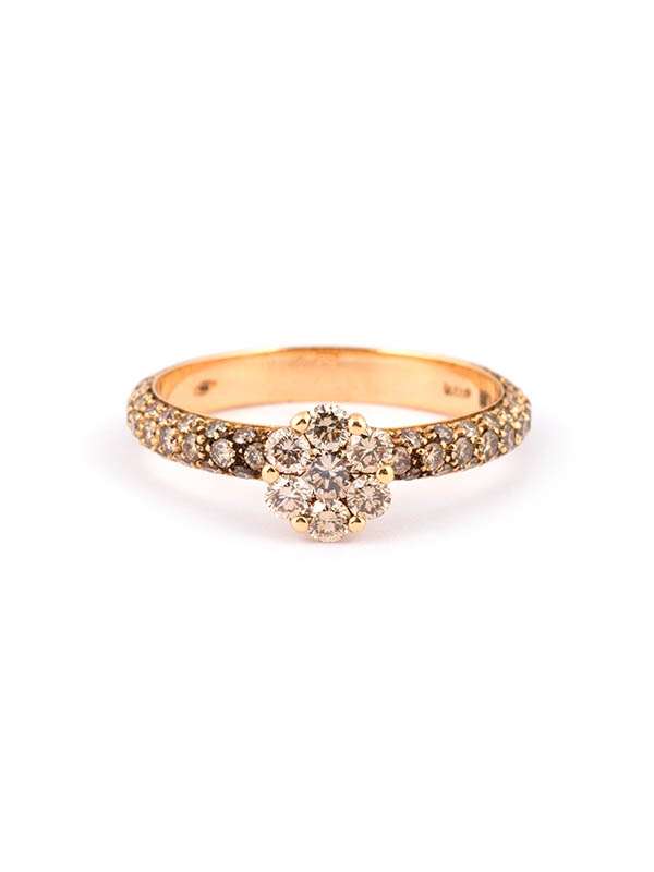 ANELLO IN ORO ROSA 18KT CON DIAMANTI BROWN