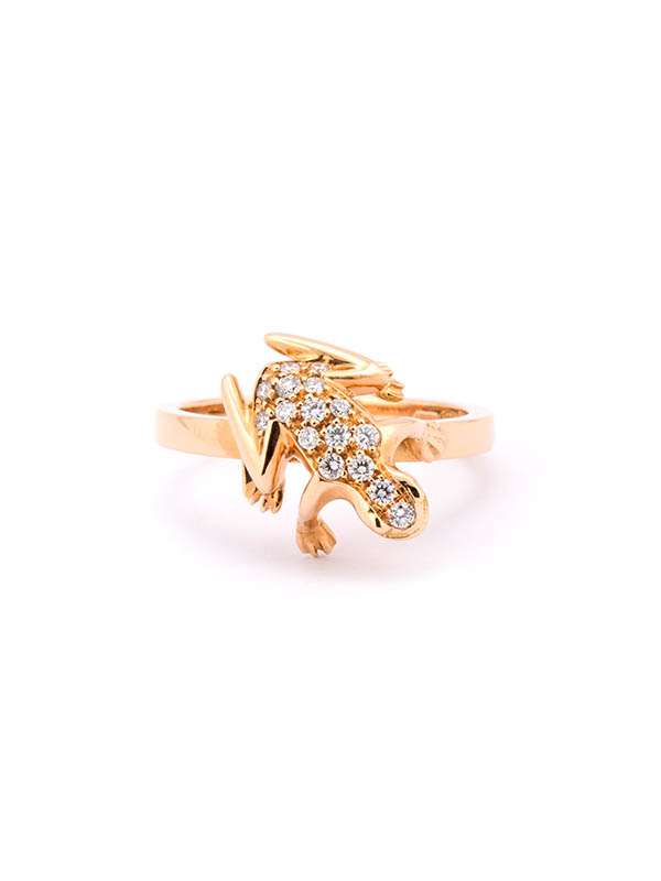 ANELLO KISSING FROG IN ORO ROSA 18KT E DIAMANTI