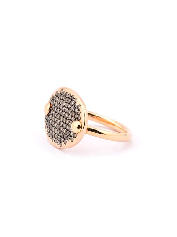 ANELLO ADAMAS IN ORO ROSA 18KT CON OVALE GRANDE IN DIAMANTI BROWN