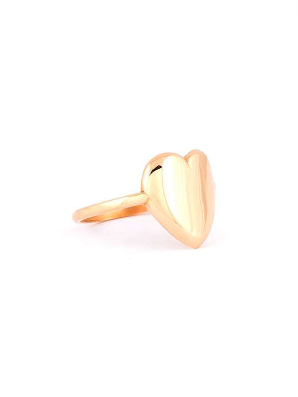 ANELLO CON  CUORE PIENO GRANDE IN ORO ROSA 18KT