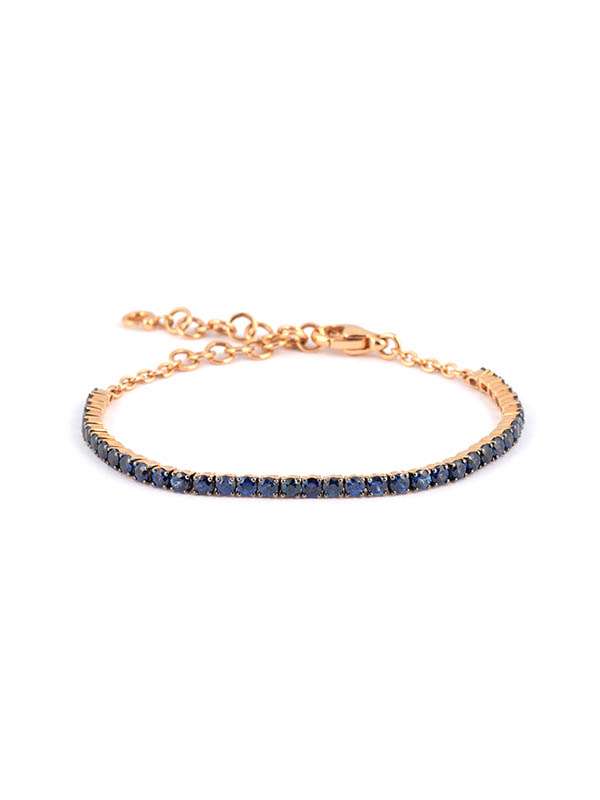 BRACCIALE REGOLABILE IN ORO ROSA 18KT CON ZAFFIRI
