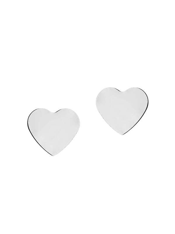 ORECCHINI A LOBO CON CUORE GRANDE PIENO IN ORO BIANCO 18KT