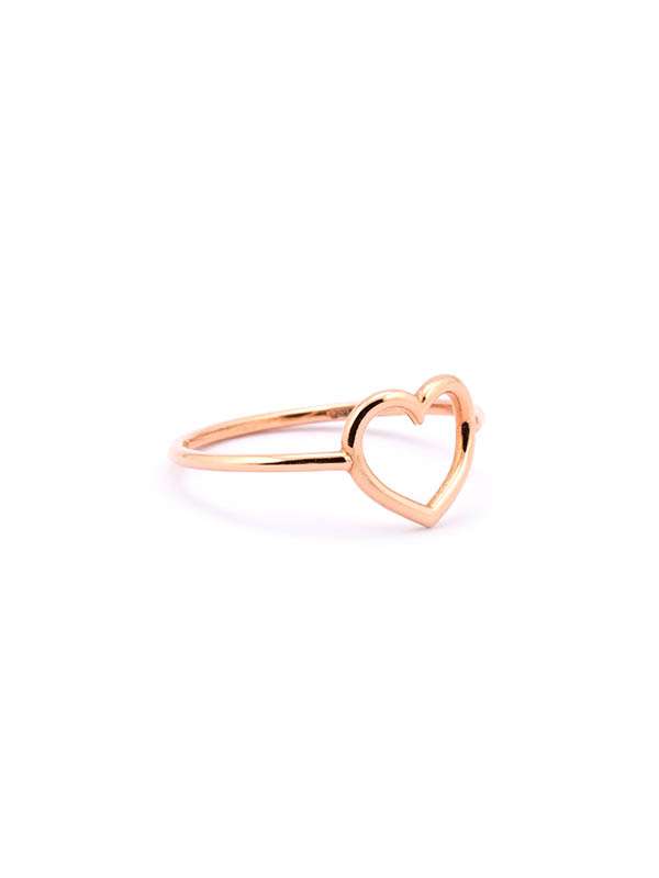 ANELLO CON CUORE VUOTO MEDIO IN ORO ROSA 18KT