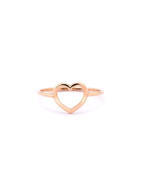 ANELLO CON CUORE VUOTO MEDIO IN ORO ROSA 18KT