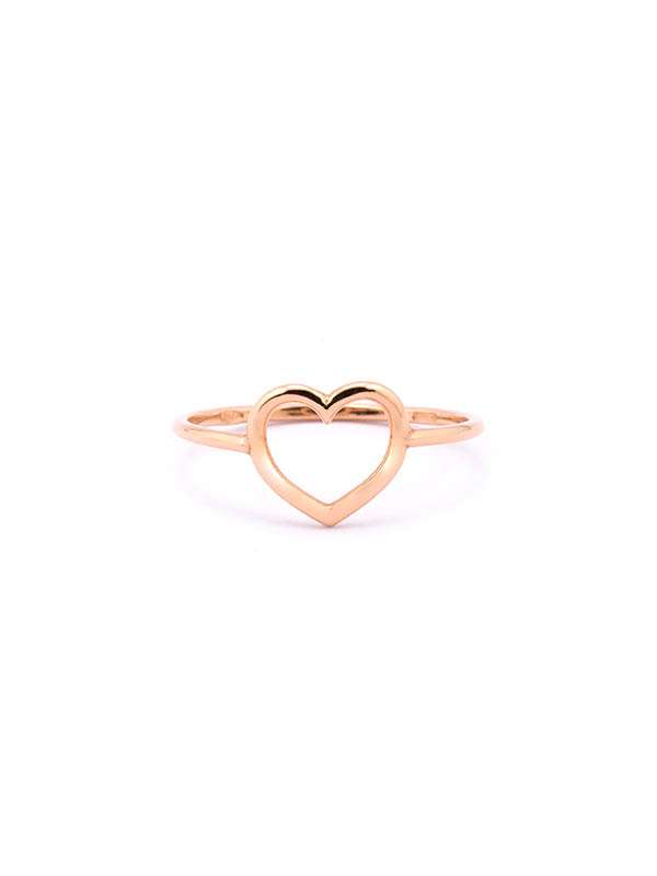 ANELLO CON CUORE VUOTO MEDIO IN ORO ROSA 18KT