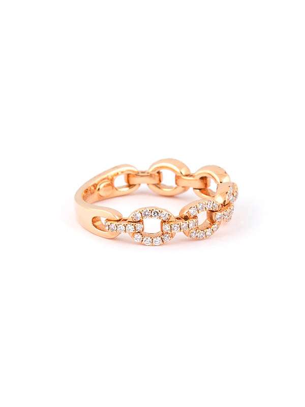 ANELLO FANTASIA GROUMETTE IN ORO ROSA 18KT CON DIAMANTI