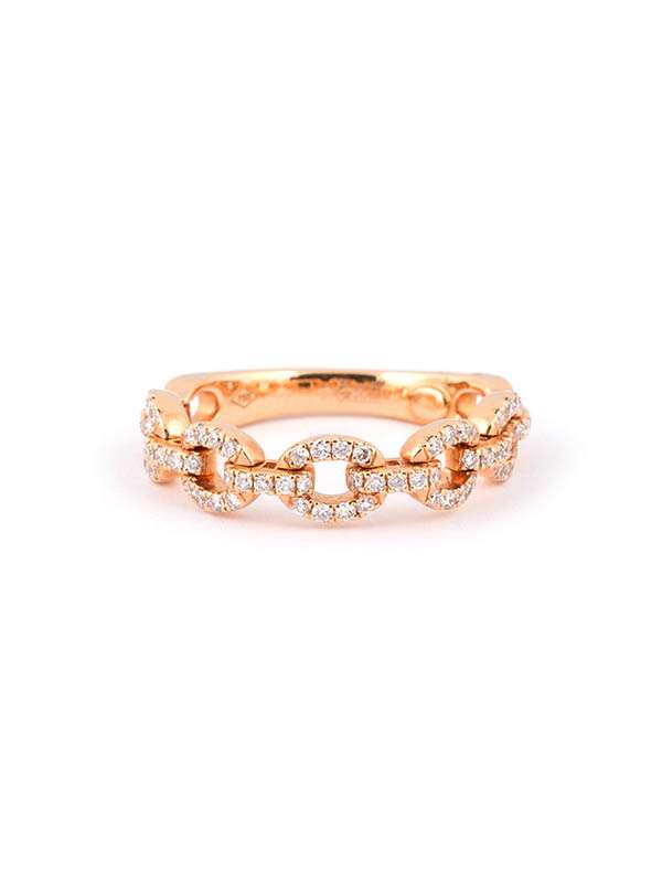 ANELLO FANTASIA GROUMETTE IN ORO ROSA 18KT CON DIAMANTI