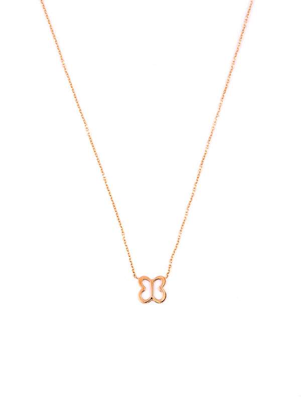 GIROCOLLO CON FARFALLA PICCOLA IN ORO ROSA 18KT