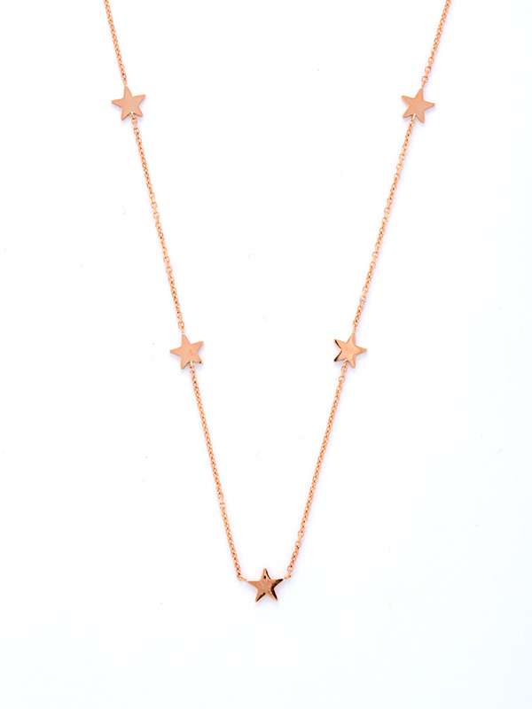 GIROCOLLO CON 5 STELLE PICCOLE PIENE IN ORO ROSA 18KT